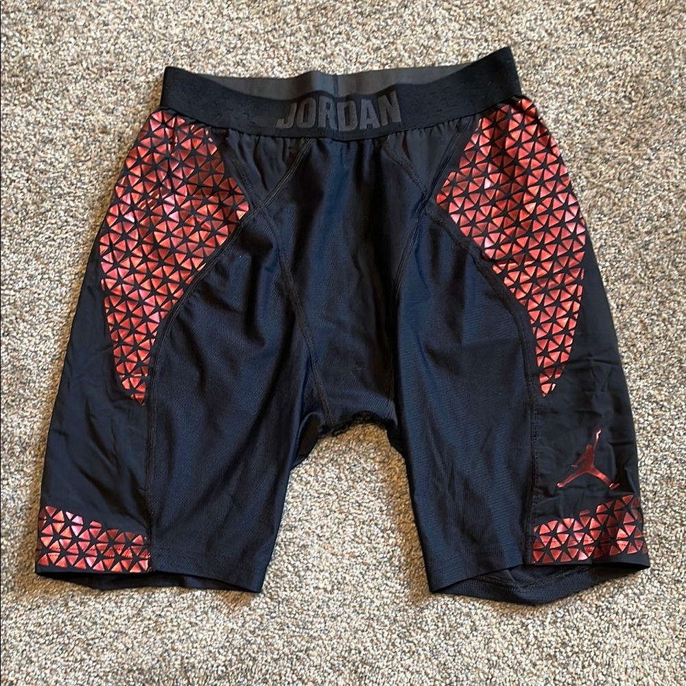 Jordan Black and Red Compression Shorts